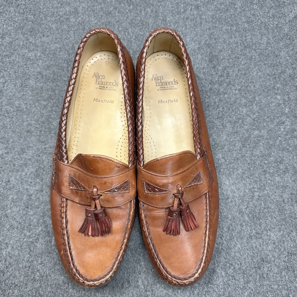 Allen Edmonds Maxfield Tassel Loafer Brown Leather USA Mens 12